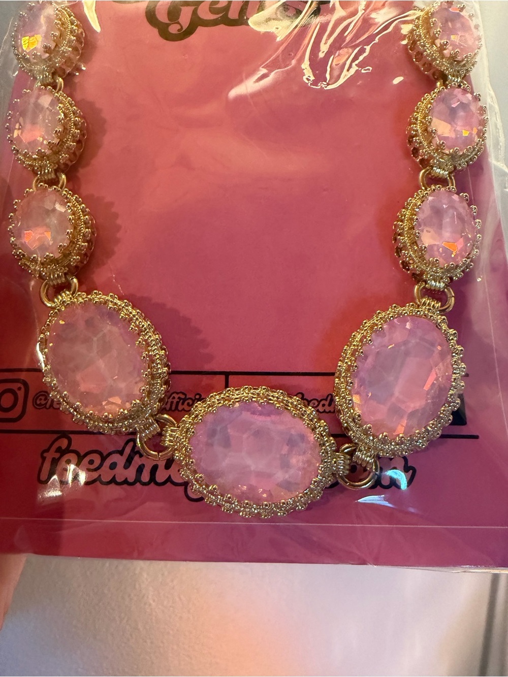 NEW Feed Me Gems Pink Opal “Princess” Necklace - Picture 11 of 13